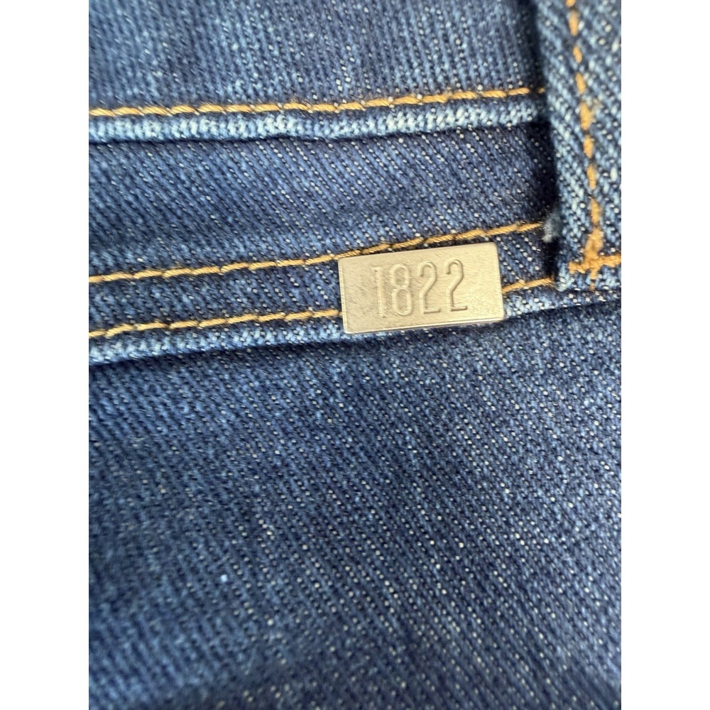1822 Denim Taylor Women's Jeans Size 14 Cuffed Raw Hem Stretch Dark Wash - Picture 8 of 11